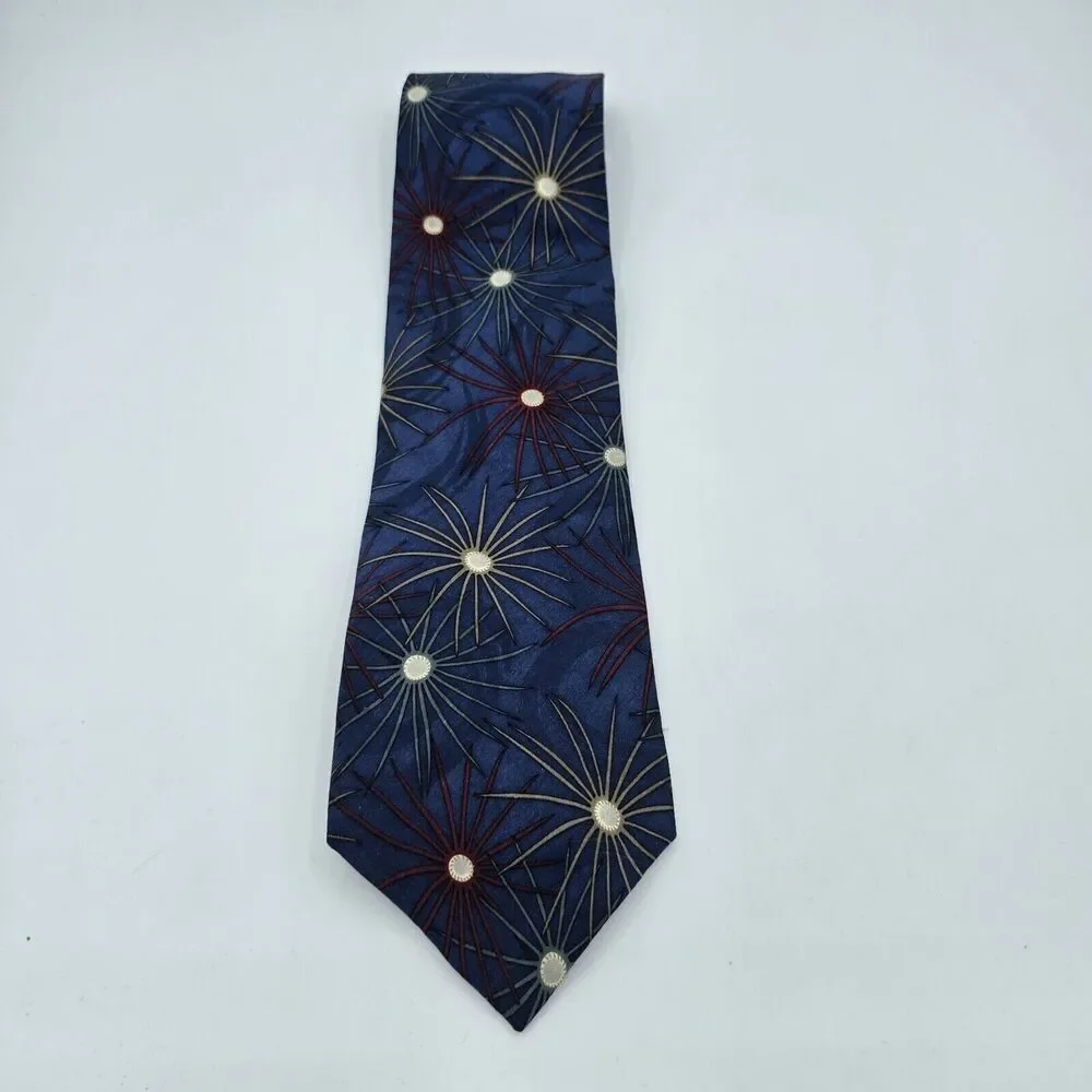 Necktie Mens Vintage Woodward Purple, Blue, Red, Tan 55 By 4 Inches, Silk